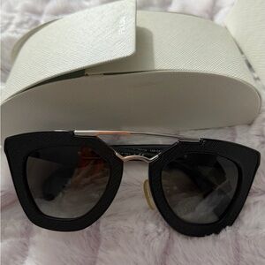 Prada Black and Silver Sunglasses